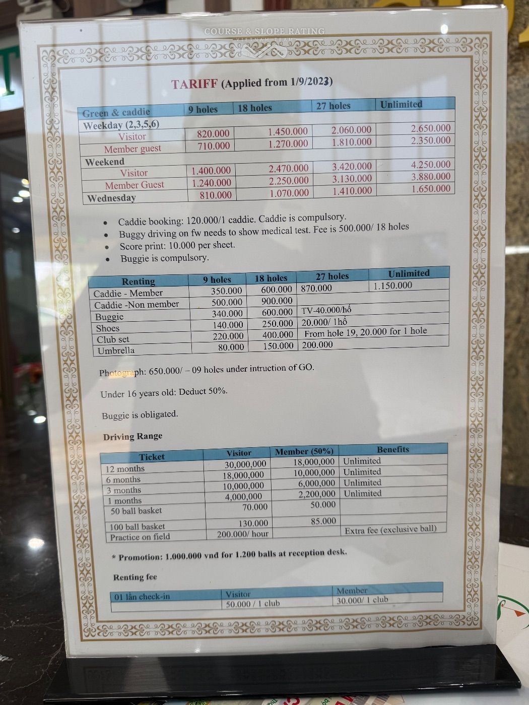 Bảng giá