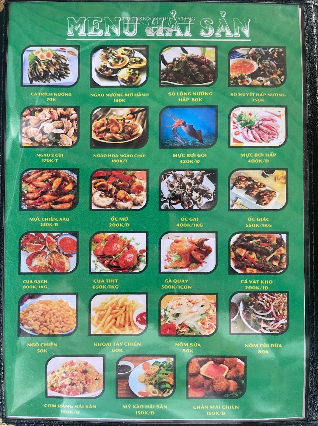 Nhà Hàng Bảo Phát · Thực đơn, giá